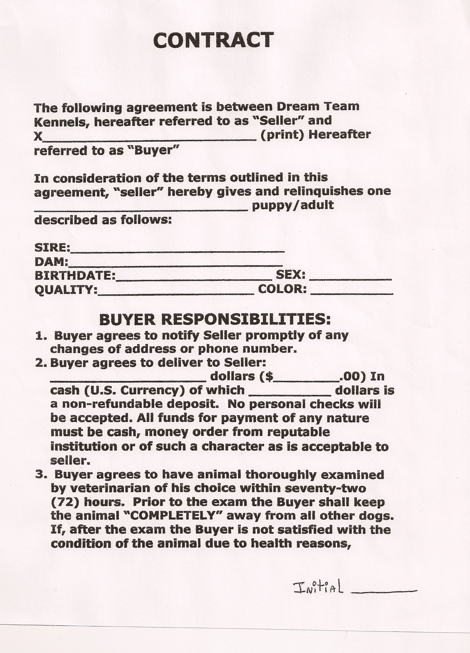 OUR POLICIES In non refundable deposit agreement template